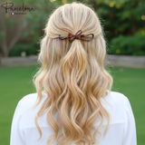 Parcelona French Large Twist N Clip Metal Free Bow Knot Hair Clip Accessories