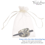 French Amie Oval Arch Handmade Celluloid Hair Bun Cover with Stick for Women