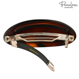 Parcelona French Large Oval Barrette 4" Tortoise Shell Non Slip Hair Clip Grip