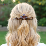 Parcelona French Large Twist N Clip Metal Free Flower Hair Clip Accessories