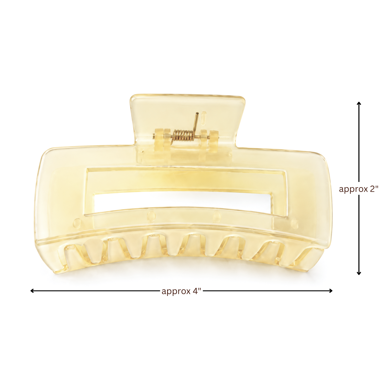 Moeni Rectangular Cutout Large 4" Hair Claw Clip Translucent Jaw Thick Hair Clip