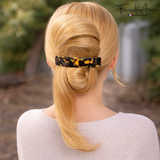 French Amie Long Rectangle Handmade Large Hair Barrette Clip for Women N Girls