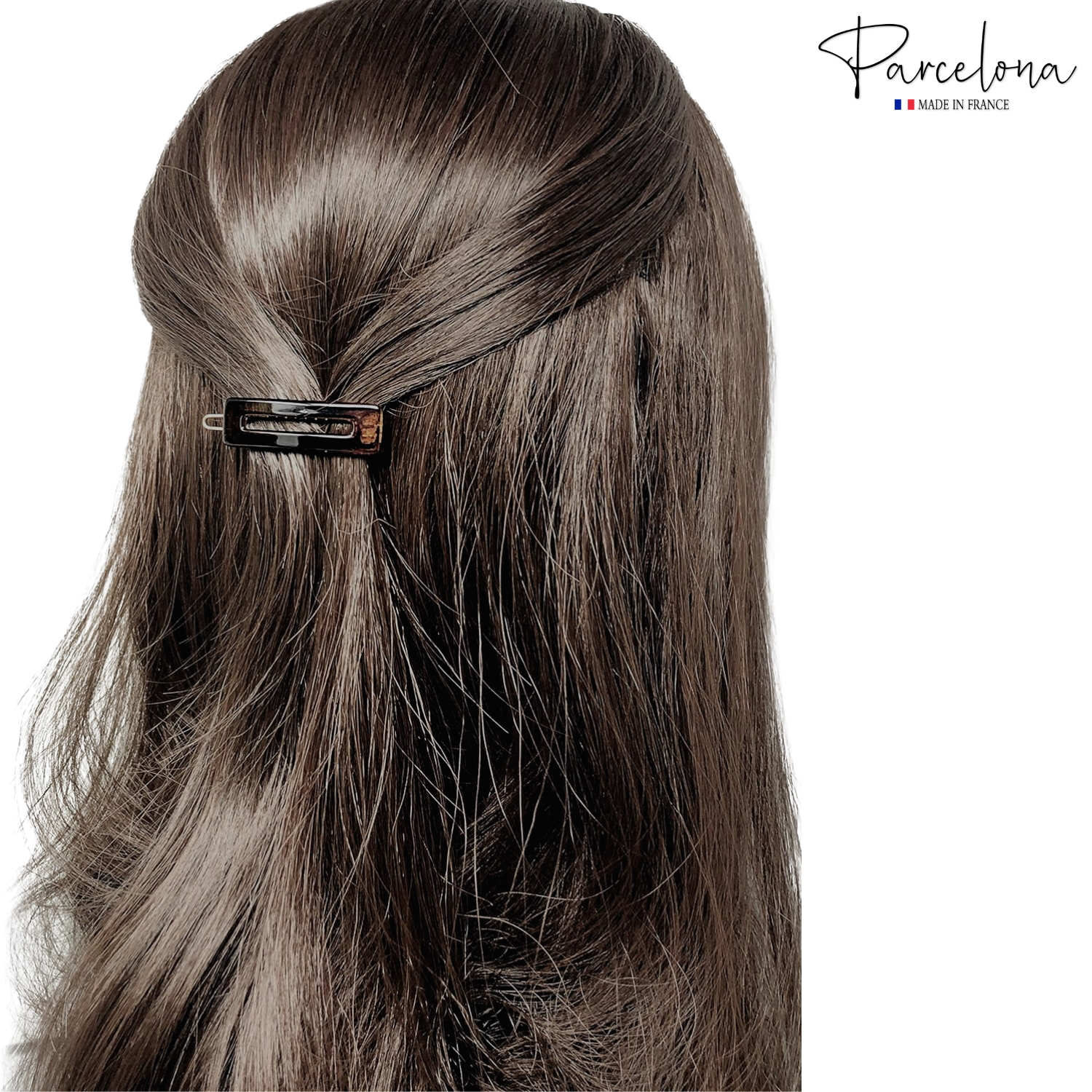 Parcelona French Tunis Medium Cellulose Acetate Side Slide Hair Pins for Women