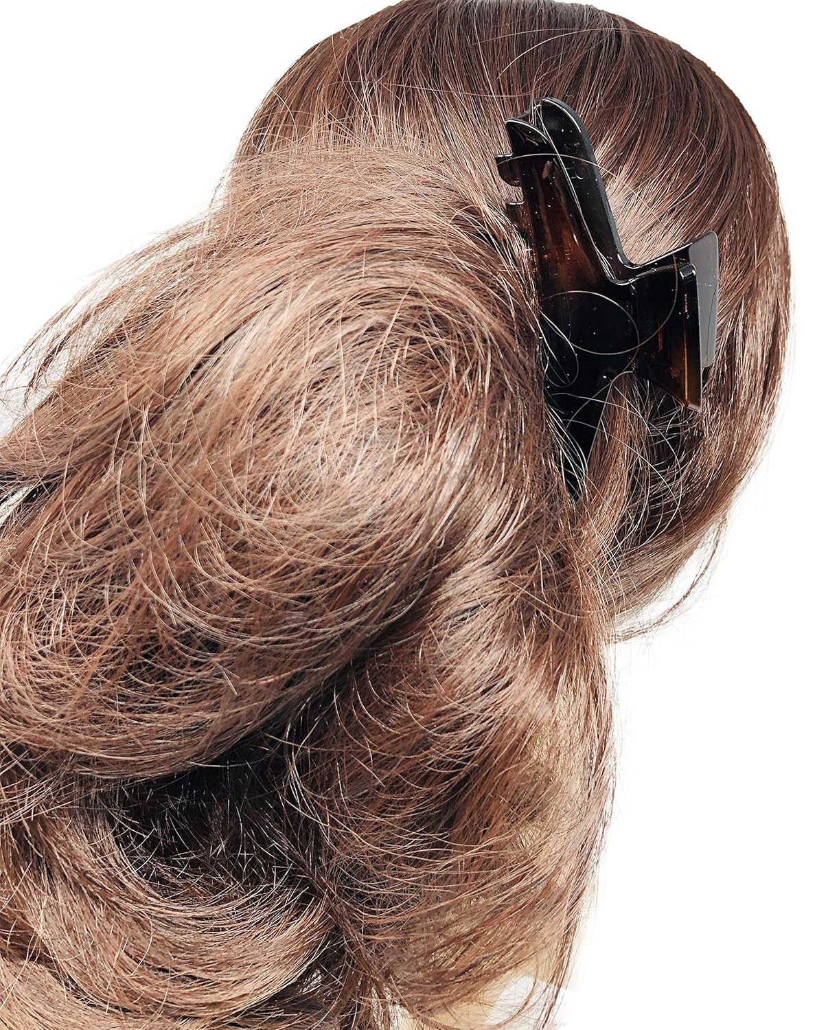 Parcelona French Pinch Tortoise Shell and Black Cellulose Hair Claws for Women