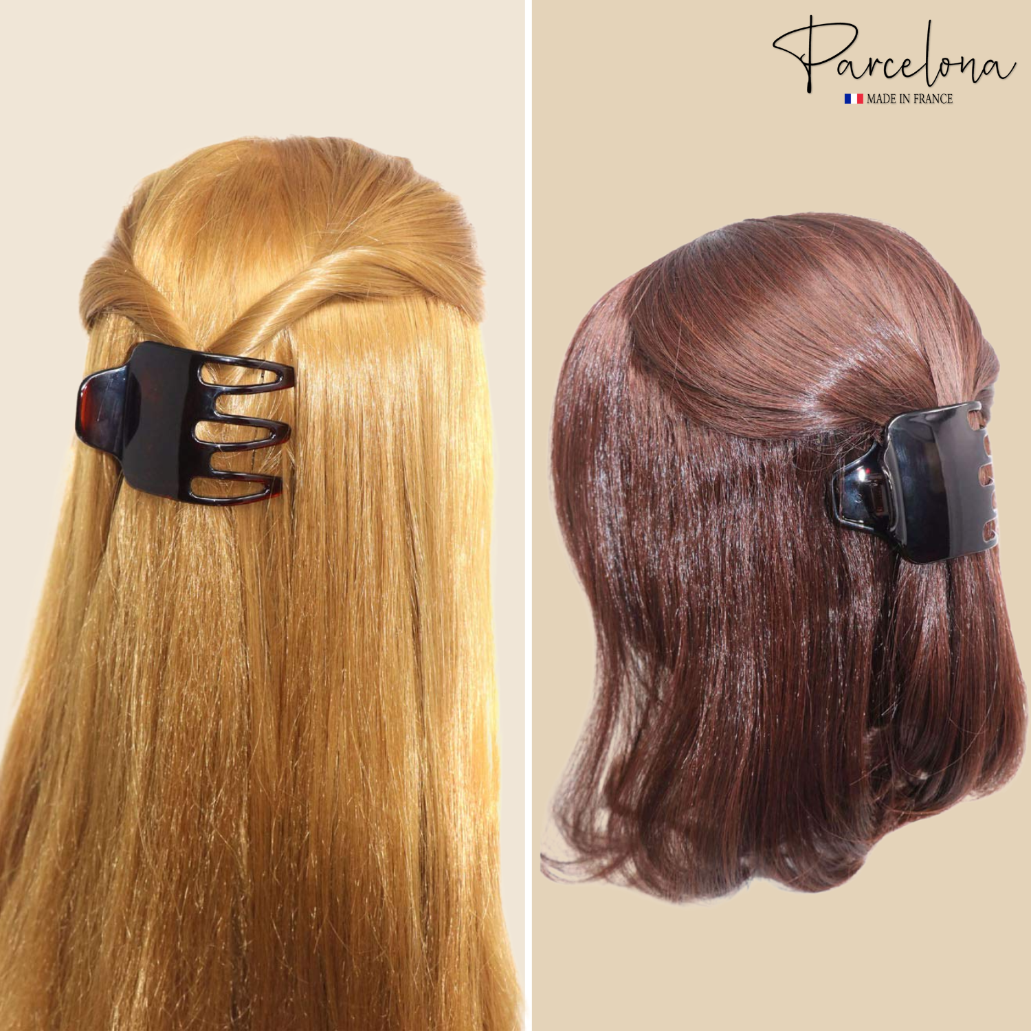 Parcelona French Wide Paw Medium Cellulose Side Slide Yoga Hair Claw for Women