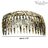 French Amie Onyx Handmade Medium 16 Teeth Celluloid Side Hair Comb
