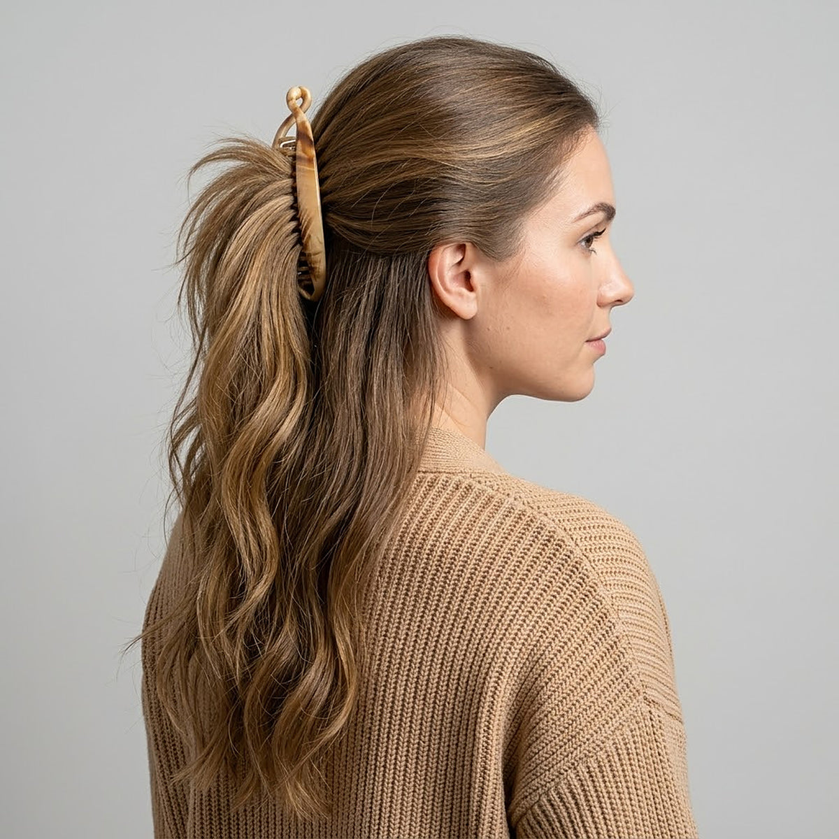 Parcelona French Extra Large 5.5" Cellulose Ponytail Holder Banana Hair Clip