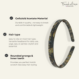 French Amie Handmade 1/2" Celluloid Non Brittle Hair Headband for Girls