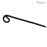 French Amie Cle Handmade Black Cellulose Chignon Bun Hair Pin Stick 6 Inches