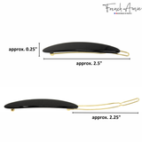 French Amie Narrow Oblong Small Hair Clip - Tige Boule Women Barrette Set Of 2