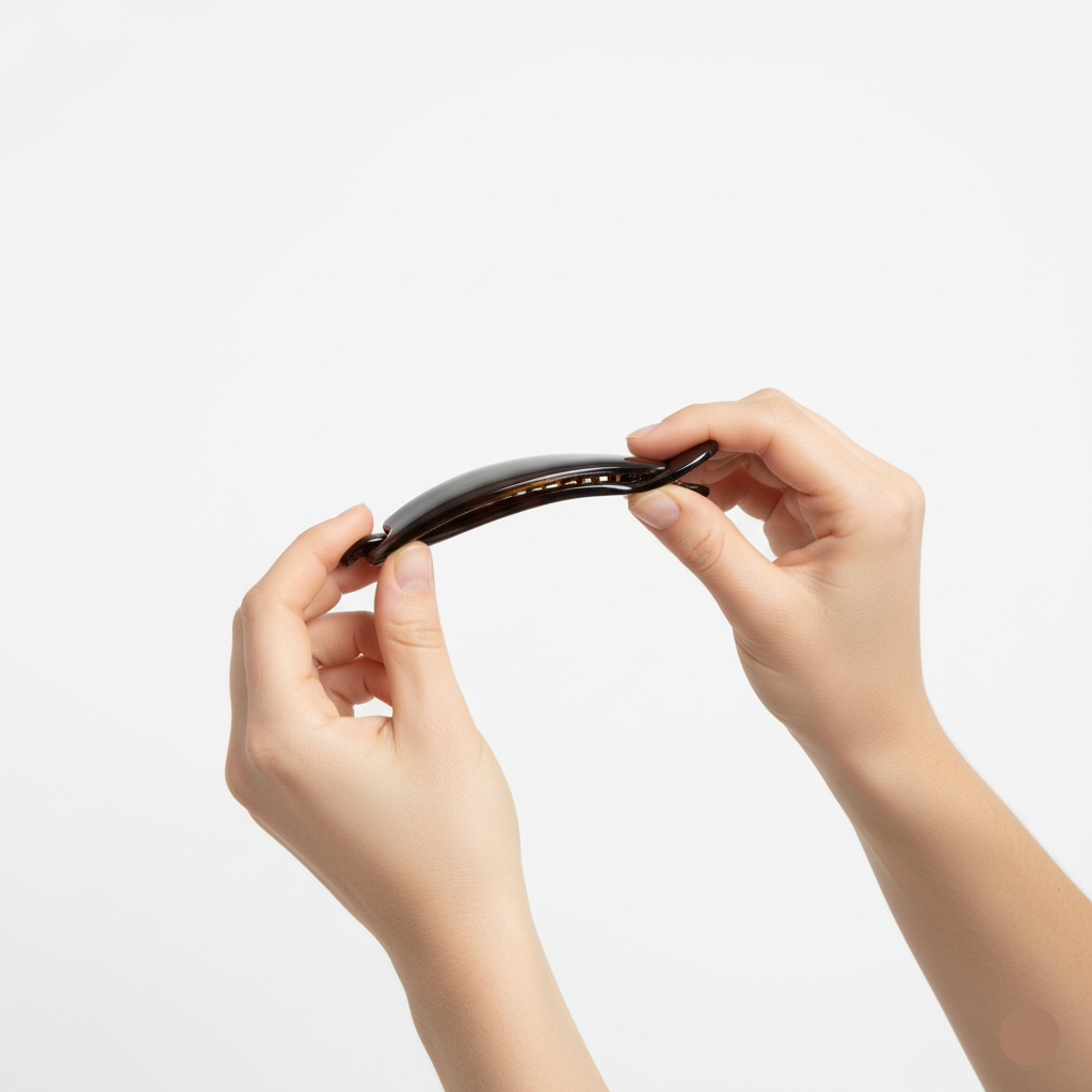 Parcelona Tortoise Shell Banana Hair Clip – Curved Ponytail Holder for Women’s
