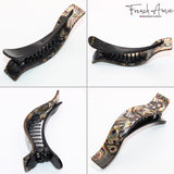 onyx hair clip wih different angle picture with white background