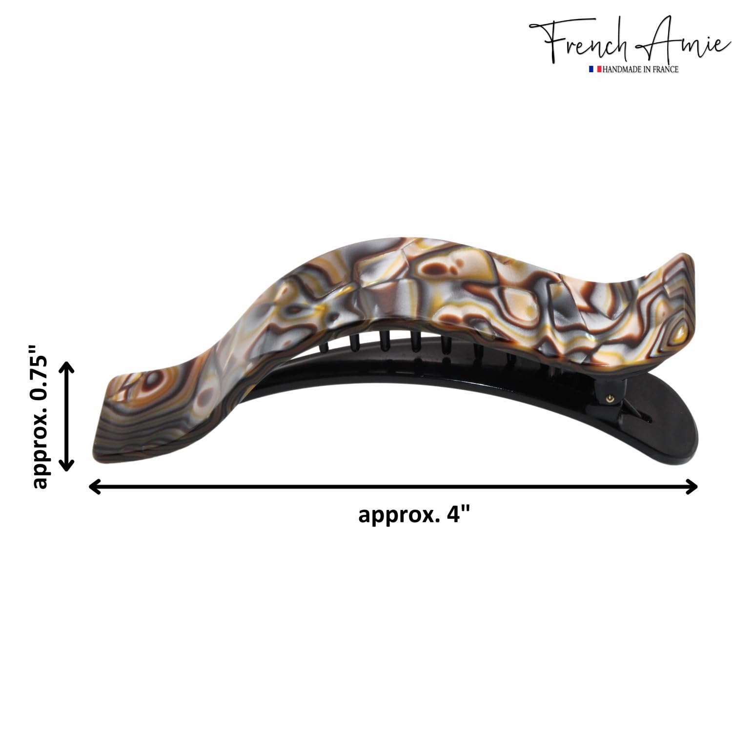 onyx clip with measurements on white background 