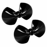 Parcelona French Bow Small Hair Barrette Black Hair Clips for Women - 2 Pieces