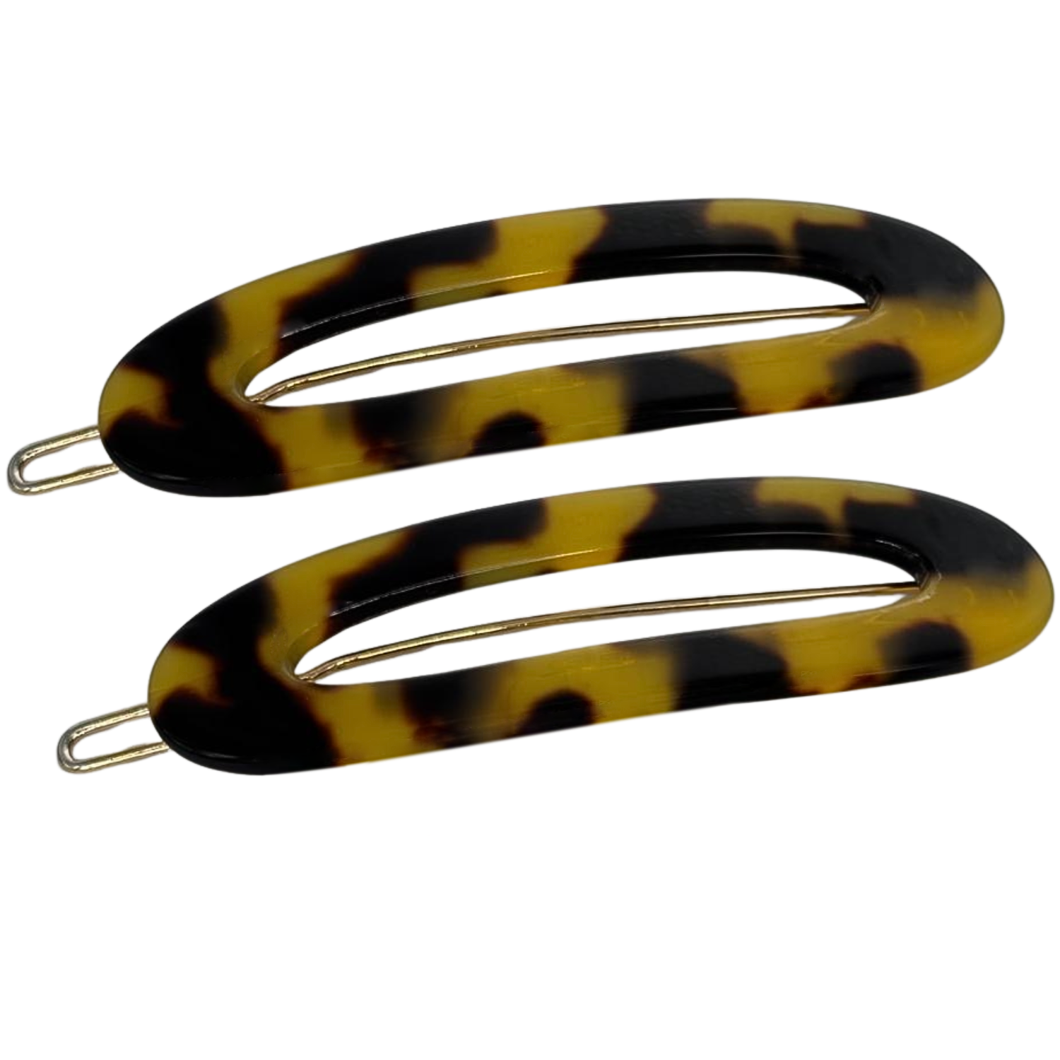 Two hair clips on a white background