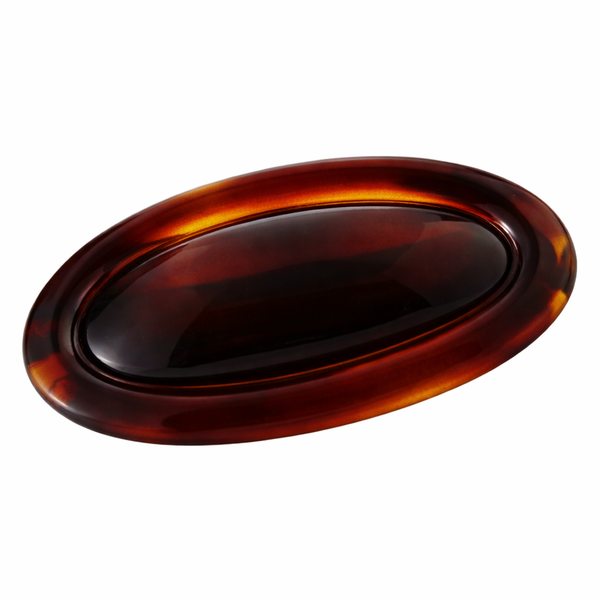 Parcelona French Large Oval Barrette 4" Tortoise Shell Non Slip Hair Clip Grip