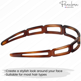 Brown hairband with 'Parcelona' branding on a white background