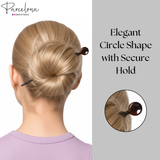Parcelona French Hair Sticks, Tortoise Shell Chignon Pin for Buns (Set of 2)