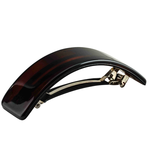 Dark Brown hair clip barrette on a white background