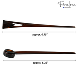 Parcelona French Hair Sticks, Tortoise Shell Chignon Pin for Buns (Set of 2)