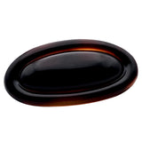 Brown oval hair barrette with a glossy finish on a white background