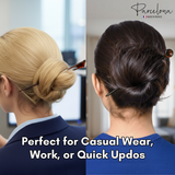 Parcelona French Hair Sticks, Tortoise Shell Chignon Pin for Buns (Set of 2)