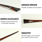 Parcelona French Hair Sticks, Tortoise Shell Chignon Pin for Buns (Set of 2)