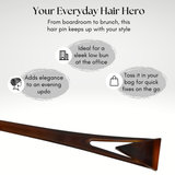 Parcelona French Hair Sticks, Tortoise Shell Chignon Pin for Buns (Set of 2)