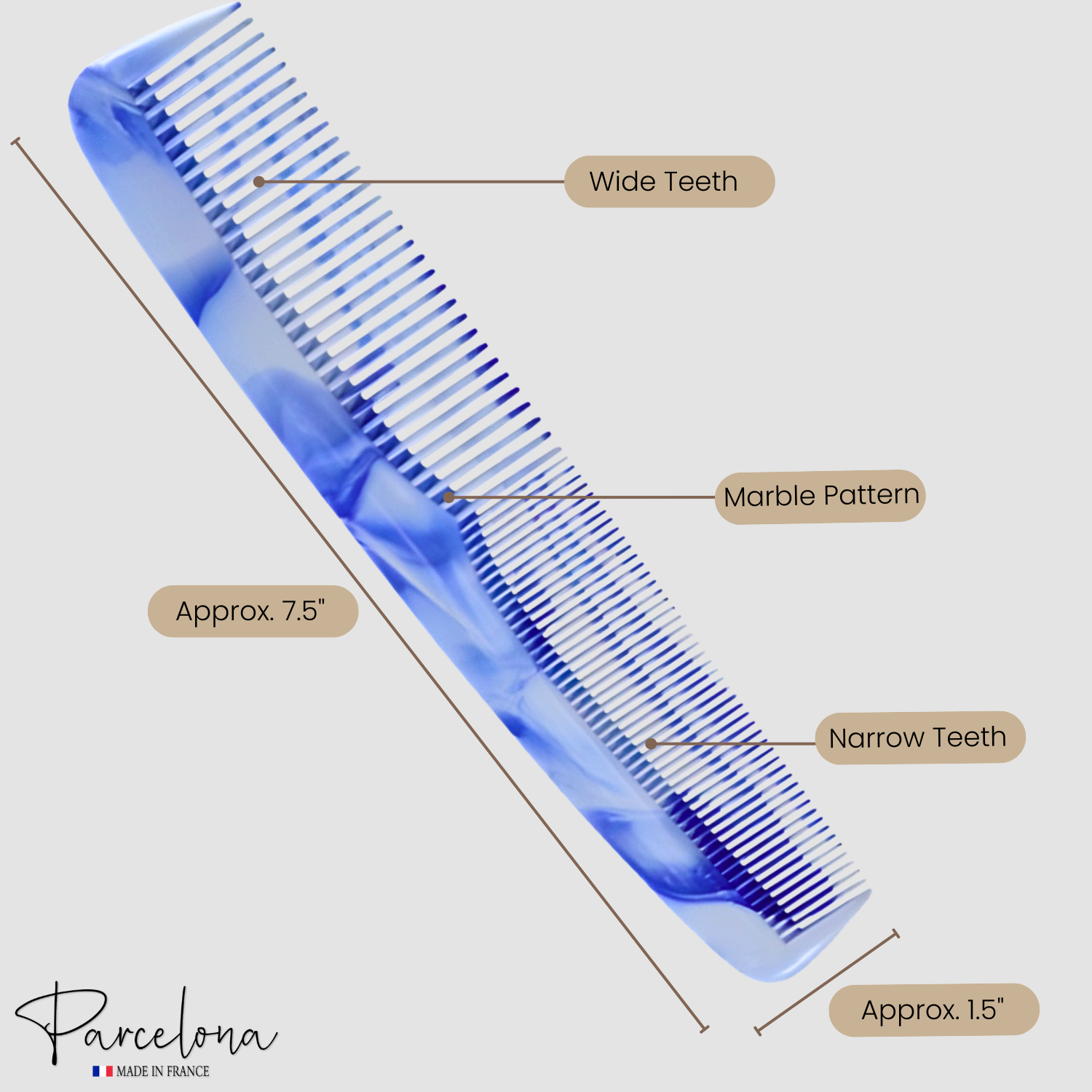 Blue comb with marble pattern 
