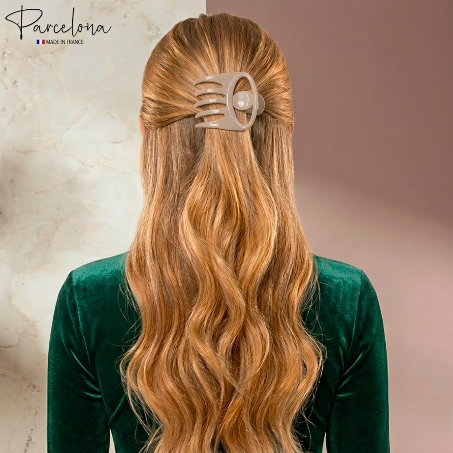 Parcelona French Curvy Oval Paw Medium Cellulose Hair Claw for Women and girls