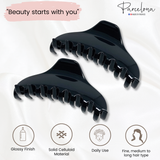 Parcelona French Boss Thin and Narrow Celluloid Hair Claws for Women (2 Pcs)