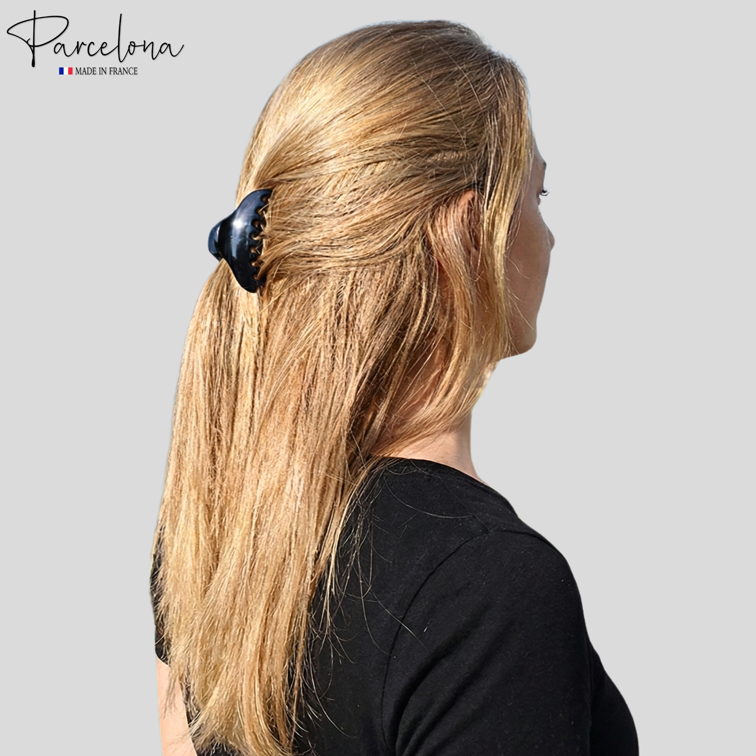 Parcelona France Skinny Boss Hair Claw 2 1/4" Small Jaw Hair Clips for Women