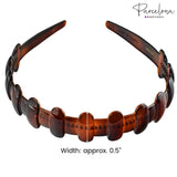 Parcelona French Marais Cellulose Acetate Headband – Non Slip Hair Band for Women