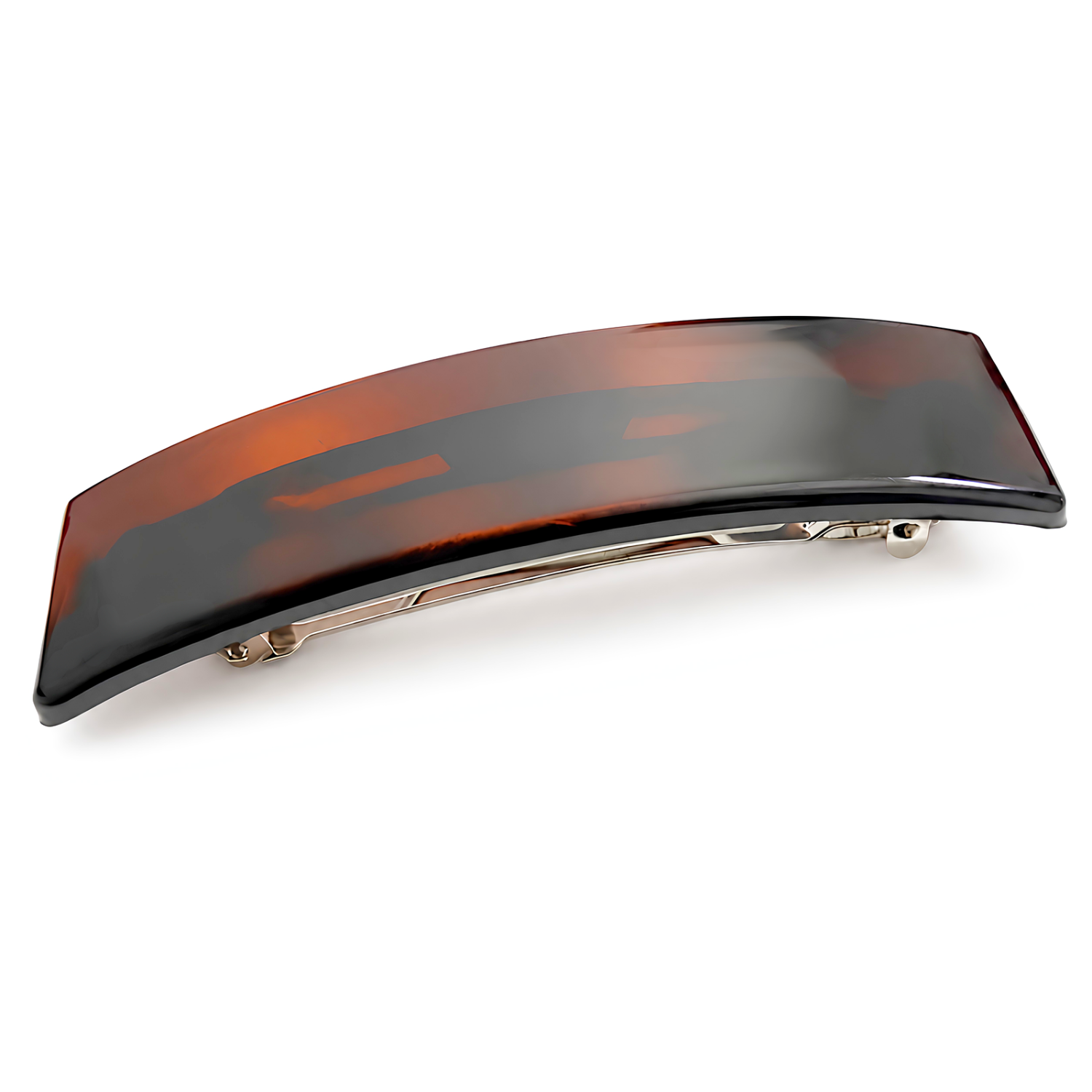Parcelona French Flat Top Medium 3.25 Inch Tortoise Shell Hair Barrette