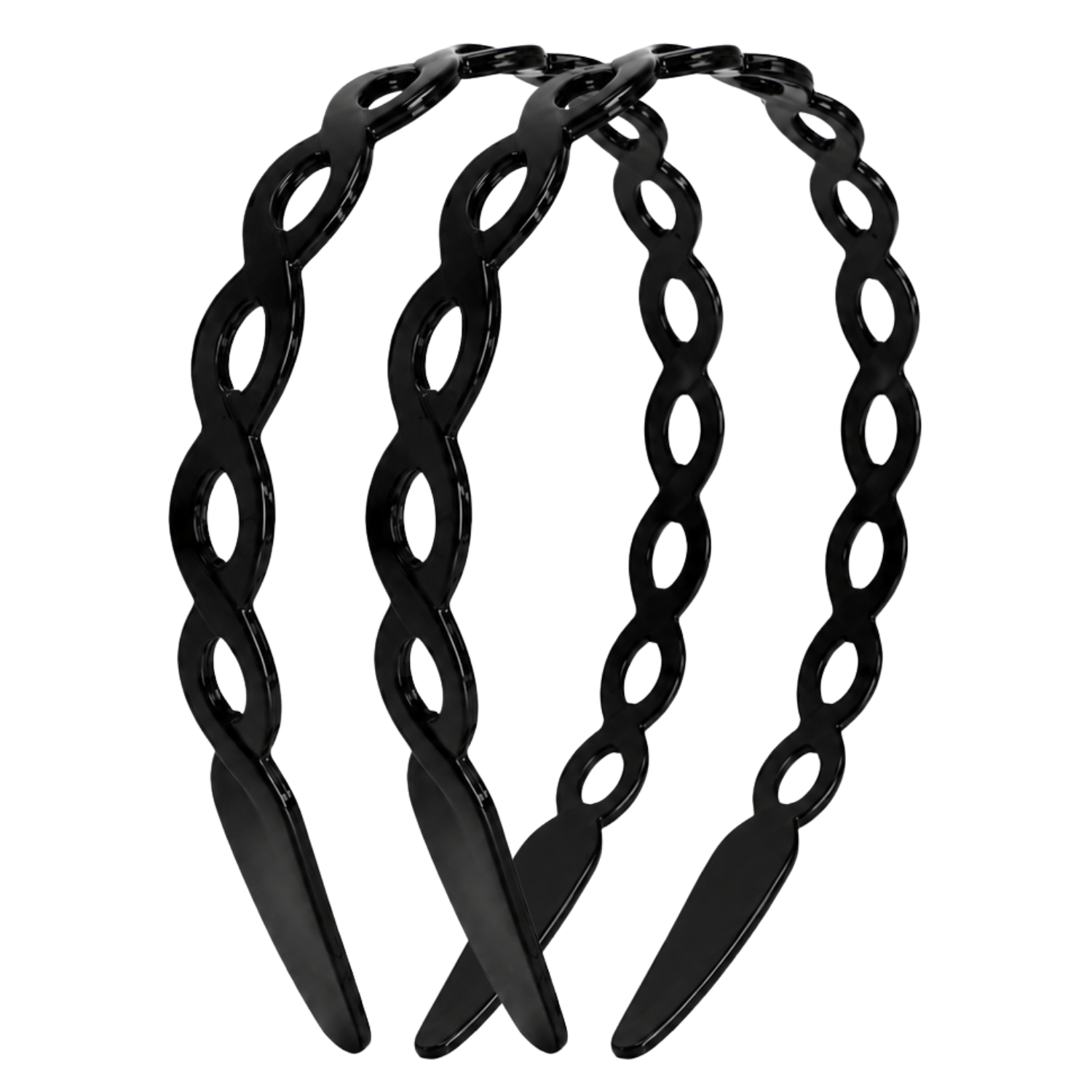 Parcelona Chain Link Hair Band Cellulose Acetate Inner Teeth Women Headband