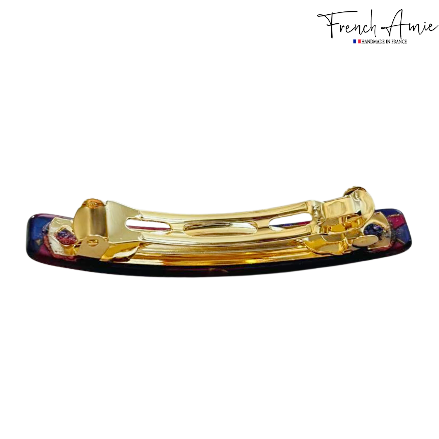 French Amie Small 2 1/4" Cellulose Handmade Hair Barrette for Women and Girls