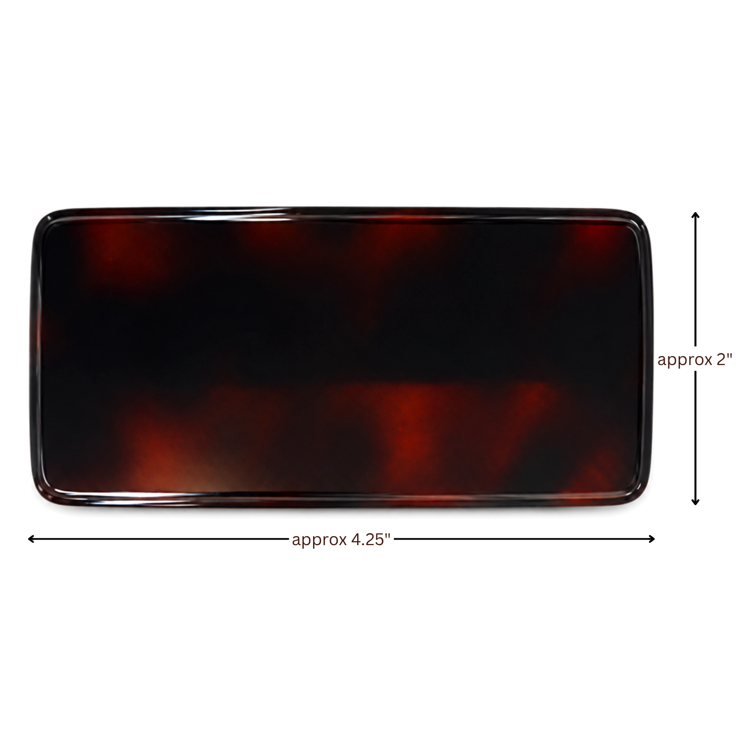 Parcelona Large Flat Rectangle 4.25" Tortoise Shell Hair Barrette Clip Women