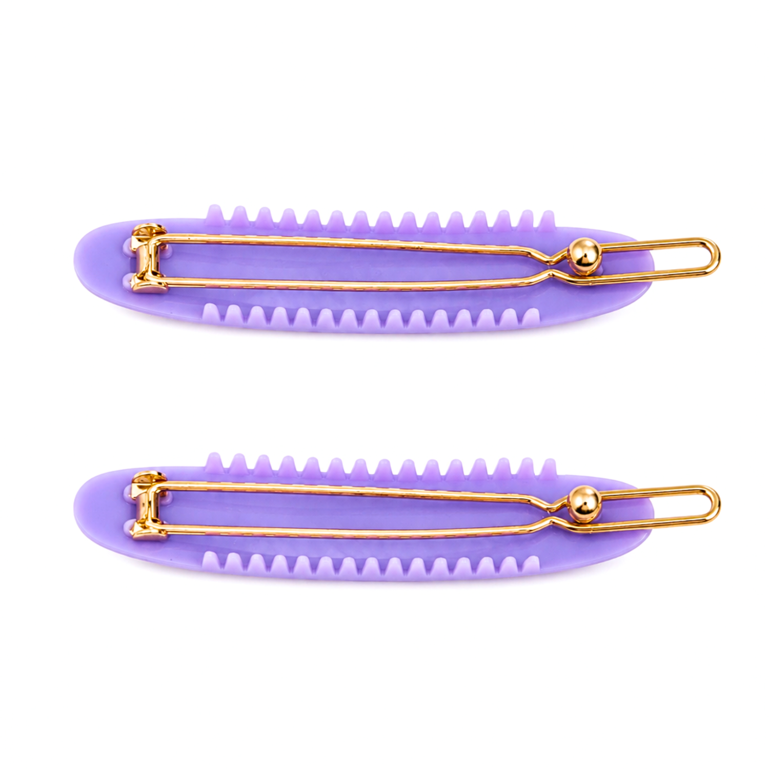 French Amie Oval Hair Barrette Clip Set of 2 Cellulose Acetate Tige Boule Clasp
