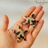 French Amie Star Fish Small Hair Clips Cellulose Acetate Beach Barrette Slide Set of 2