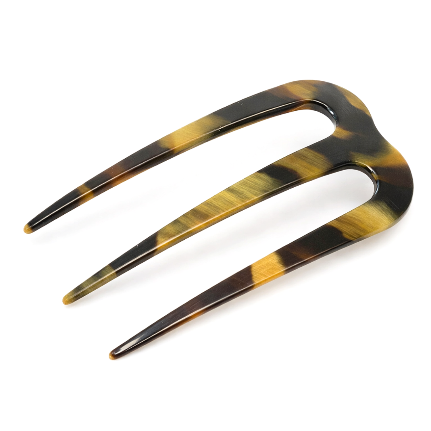French Amie Tri Prongs 3" Medium Handmade Cellulose Bun Holder Women Hair Pin