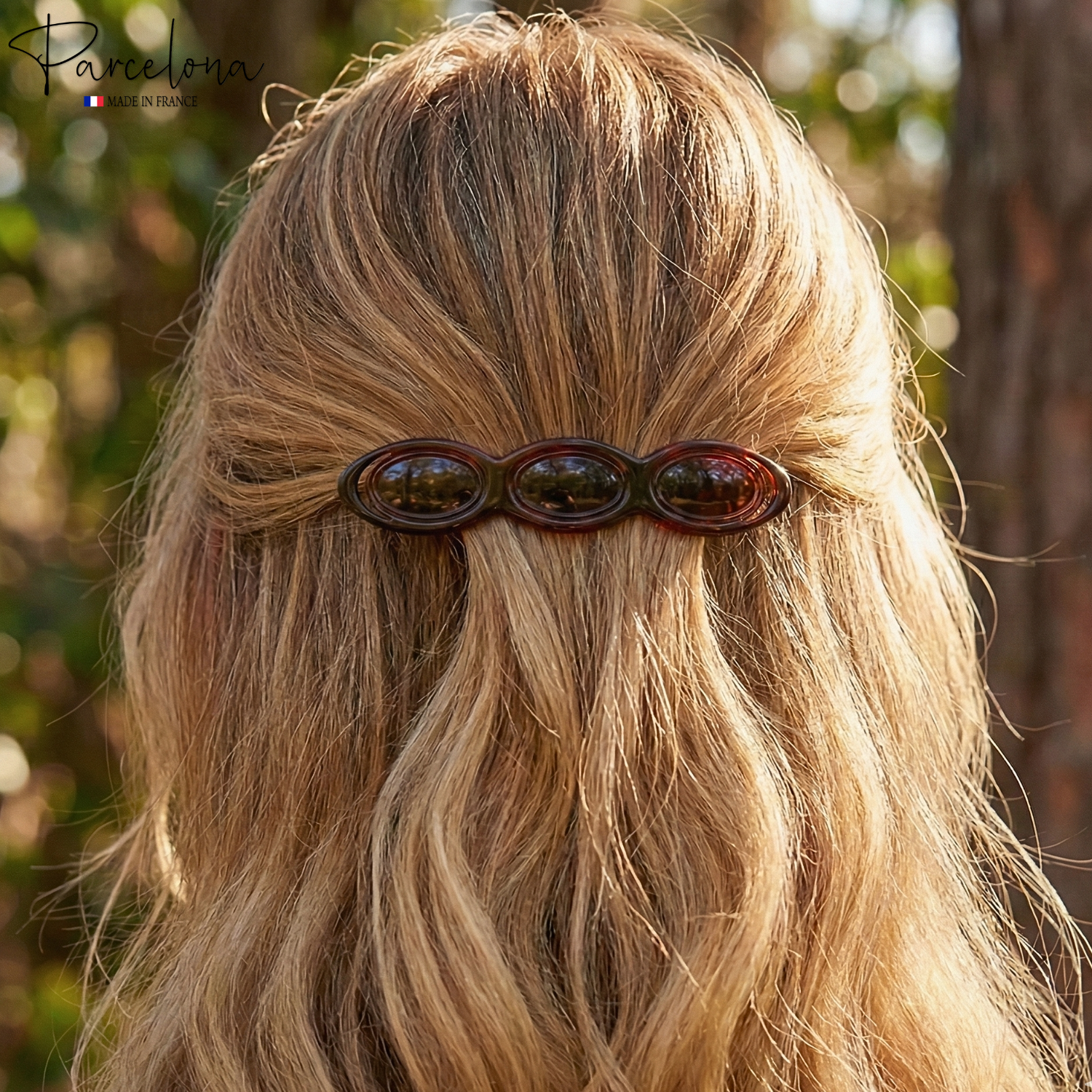 Parcelona French Scalloped Oval Barrette 4.75" Tortoise Shell Non-Slip Hair Clip Grip