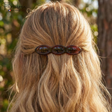 Parcelona French Scalloped Oval Barrette 4.75" Tortoise Shell Non-Slip Hair Clip Grip