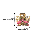 Moeni Mini Butterfly 3/4" Metal Crystal Set of 6 Jaw Claw Hair Clips
