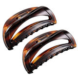 Parcelona French Thin Arch Cutout Medium 3" Hair Claw Clips for Women Set of 2