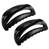 Parcelona French Thin Arch Cutout Medium 3" Hair Claw Clips for Women Set of 2