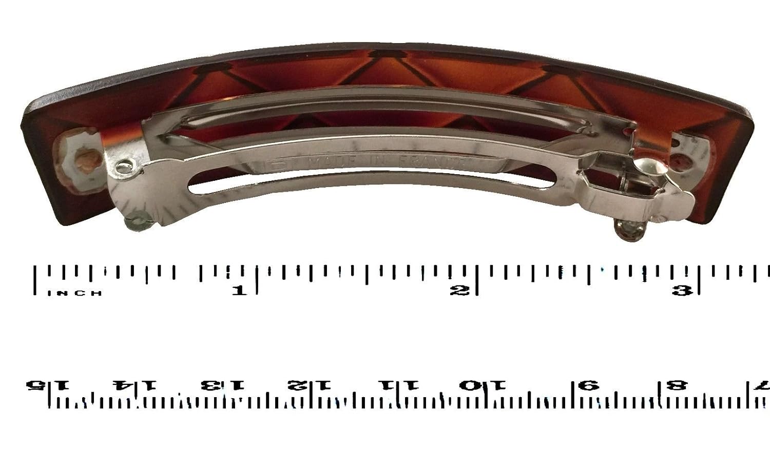 Parcelona French Medium Rectangular Diamond Pattern Shell Hair Clip Barrette