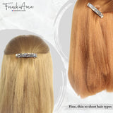 Hair with a clip on a white background, featuring the brand 'French Amie'.