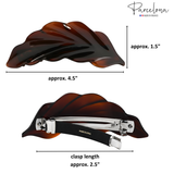 Hair clips with measurements on a white background, featuring the Parcelona brand.