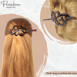 Hair clip with decorative design on a person's hair, featuring the brand 'Parcelona'.