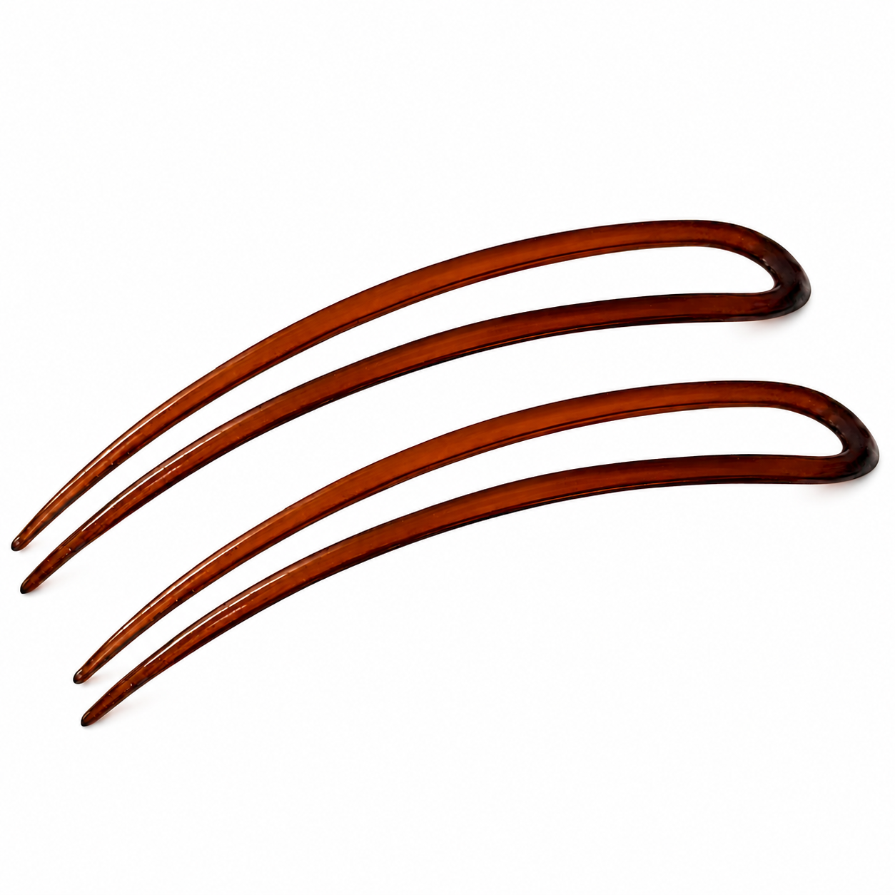 Parcelona French U Shaped Hair Pin 3 Inch Cellulose Acetate Updo Bun Fork